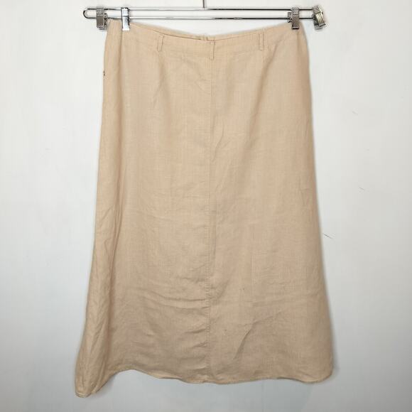 Autograph New York Linen Maxi Skirt Button Up Beige Natural - Picture 8 of 9